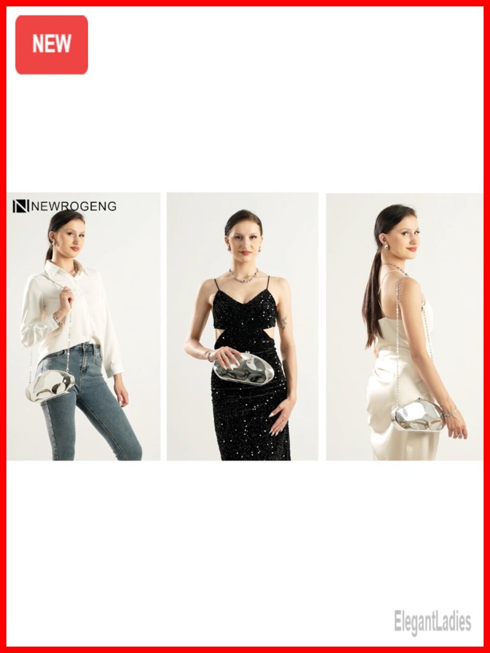 Acrylic Box Clutch with Chain Evening Bag for Party Wedding Prom - Picture 6 of 6
